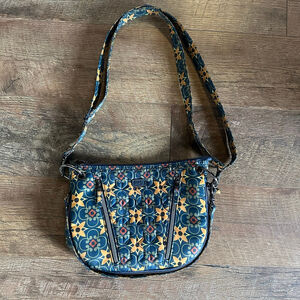 Women's Lug Blue Orange Patterned Crossbody Bag
